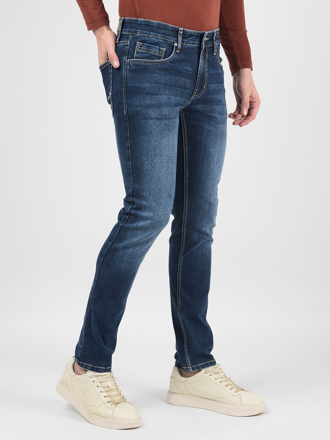 Numero Uno Men Solid Blue Jeans